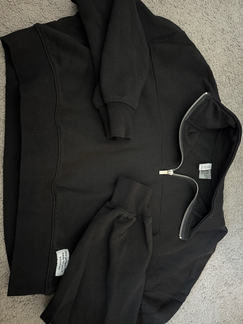 H&M Black Half-Zip Hoodie Sweatshirt
